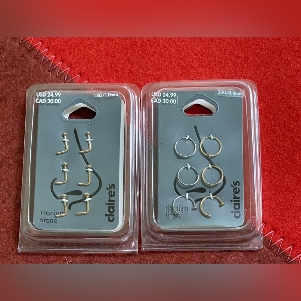 Bundle of titanium nose rings - never opened, NWT